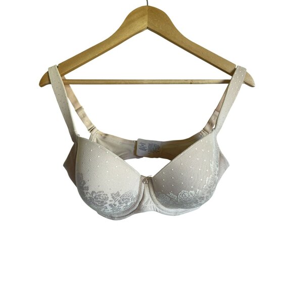 Soma 34G Stunning Support Full Coverage Underwire Tan Nude Bra Lace Trim - Picture 1 of 7